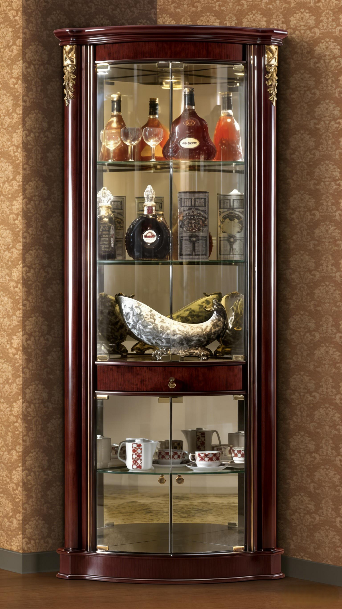 French Luxury Corner Wine Cabinet
