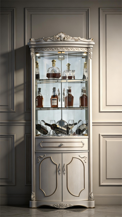 French Luxury Tall Wine Cabinet