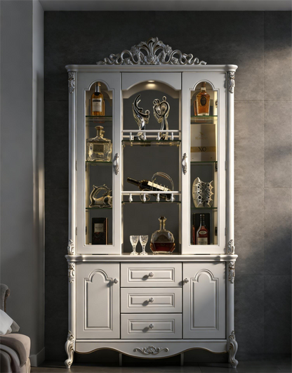 French Palace Style Tall Modular Wine Cabinet
