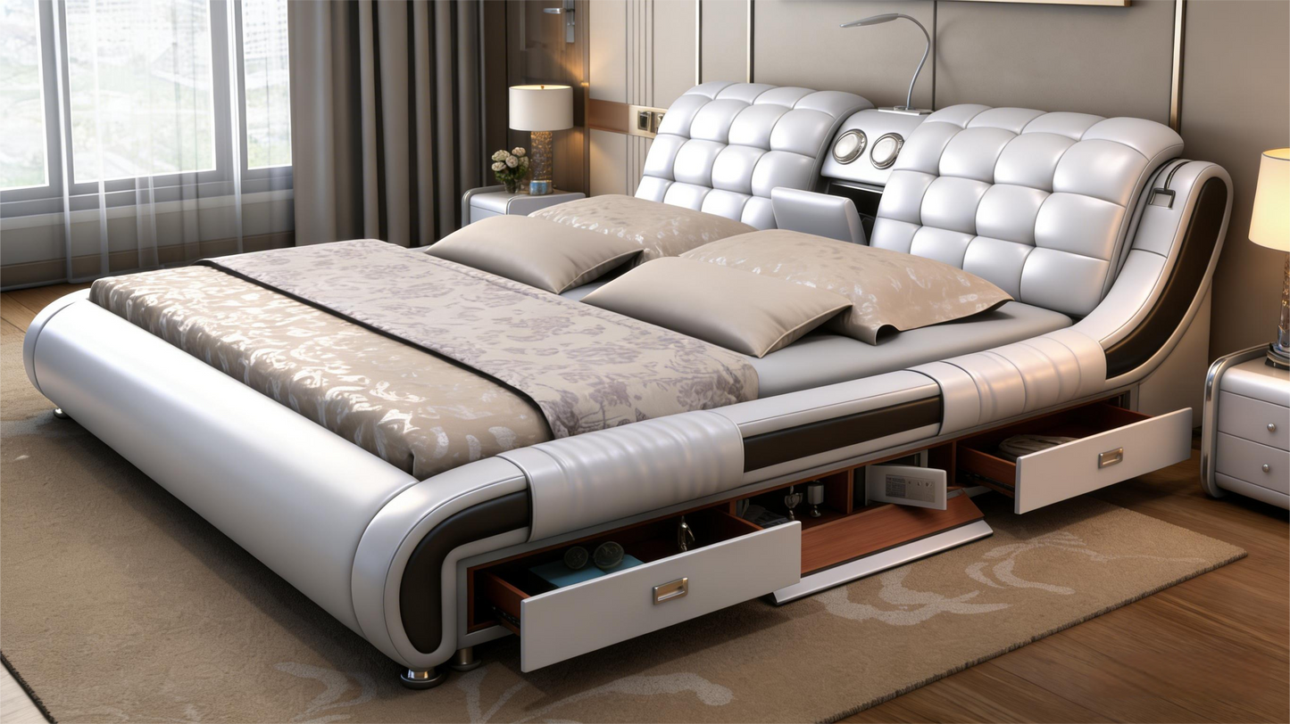 White Multifunctional Smart Bed