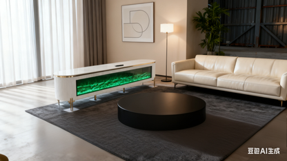Off-White Stone-Plate TV Cabinet