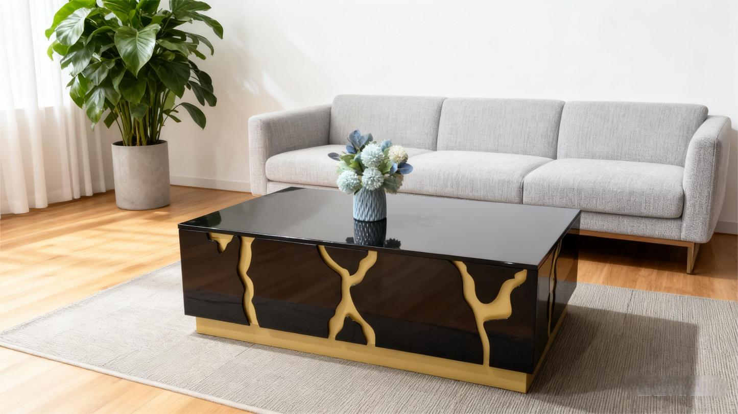 Black Lacquered Coffee Table