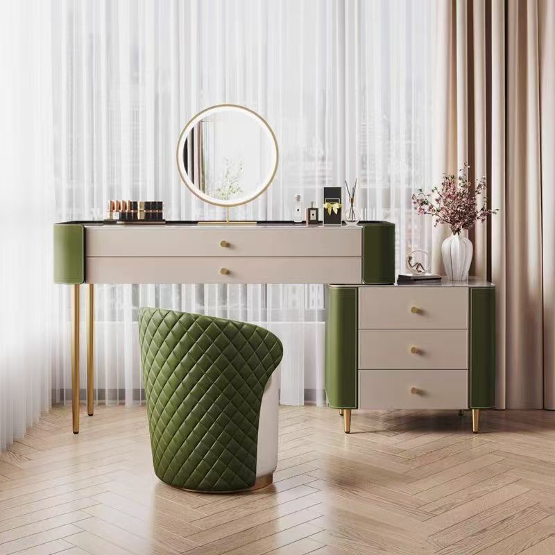 Forest Green Color-Block Dressing Table Set