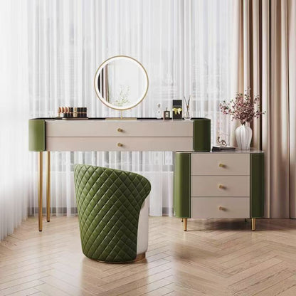 Forest Green Color-Block Dressing Table Set