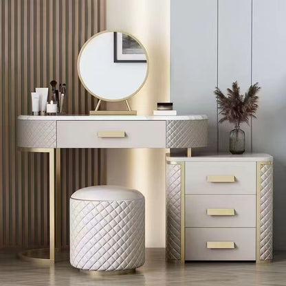 Italian Minimalist Quilted Dressing Table Set