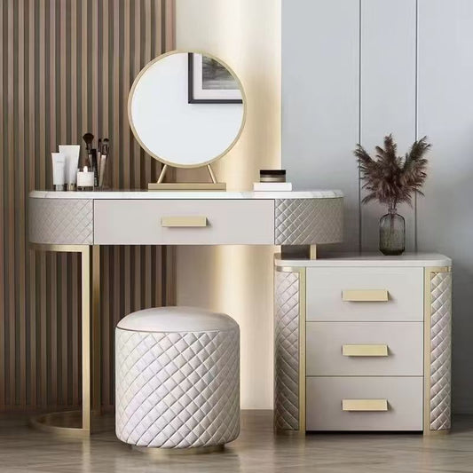Italian Minimalist Quilted Dressing Table Set