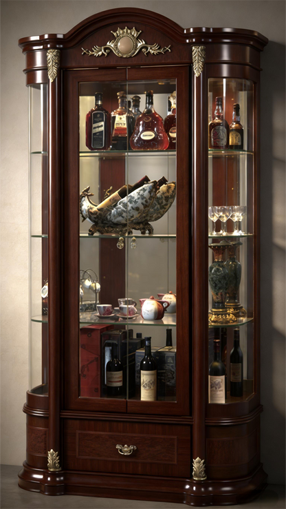 European Classical Style Large Modular Wine Cabinet