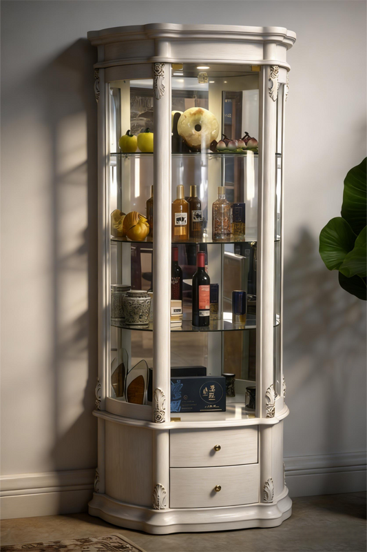 French Luxury Corner Wine Cabinet