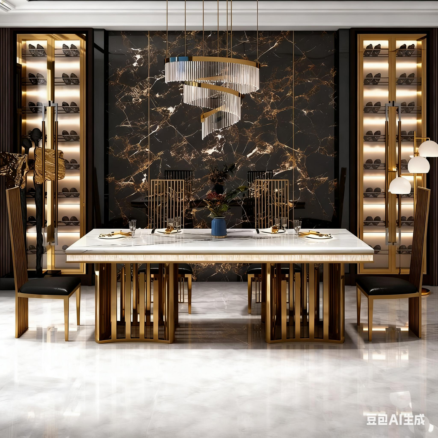 Gold Marble Dinning Table