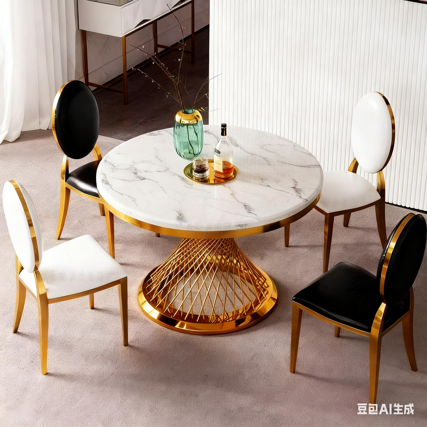 Round Dinning Table With Lazy Susan