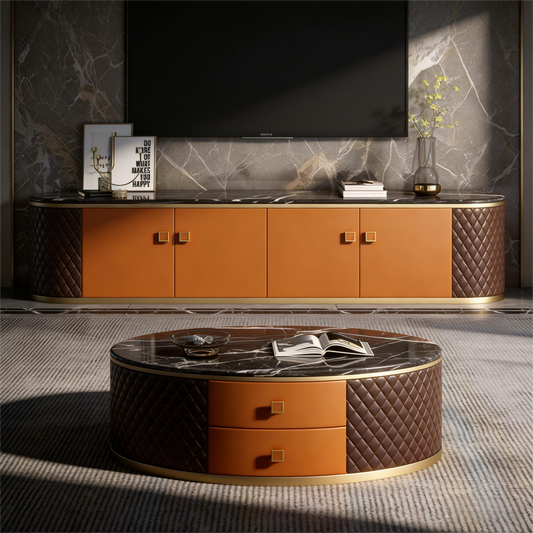 Postmodern Italian Luxury Coffee Table & TV Stand Set