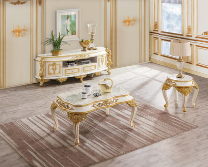 Gold-Trimmed Hall Cabinet