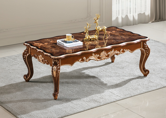 Brown/White Marble Coffee Table