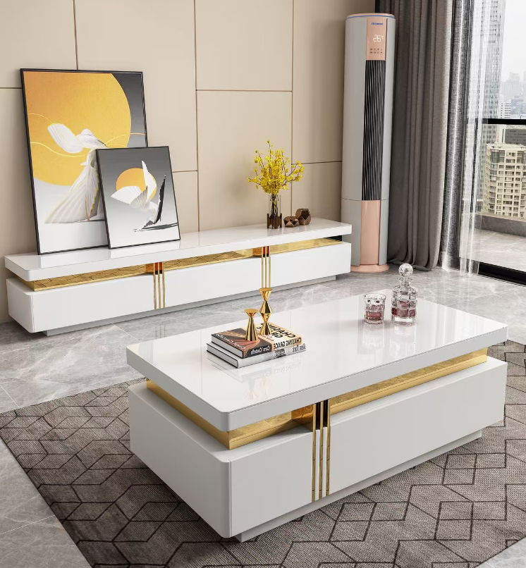 White High-Gloss TV Cabinet