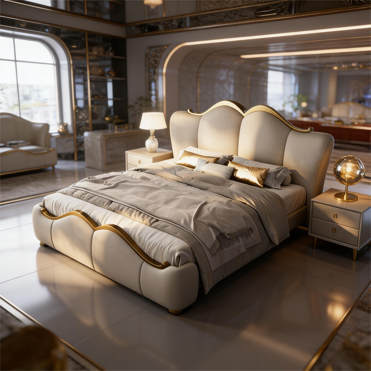 French Luxury Upholstered Bed