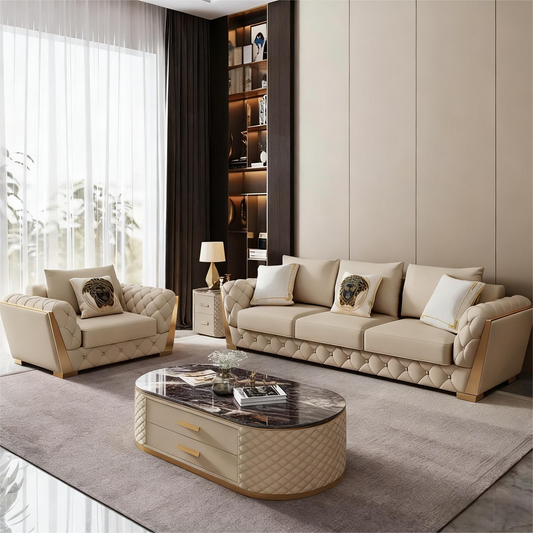 Italian Luxury Genuine Leather Sectional Sofa
