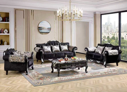 Neoclassical Luxury Velvet Sofa Set