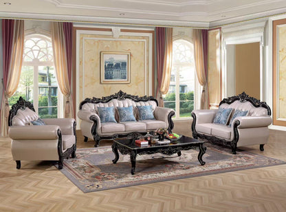 European Classical Style Genuine Leather Sofa Set