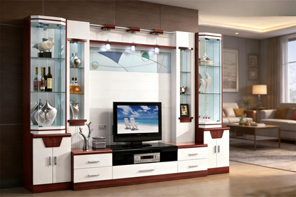 Modern Refined Full-Wall Media Console System