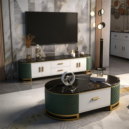 Luxury Marble Coffee Table & TV Stand Set