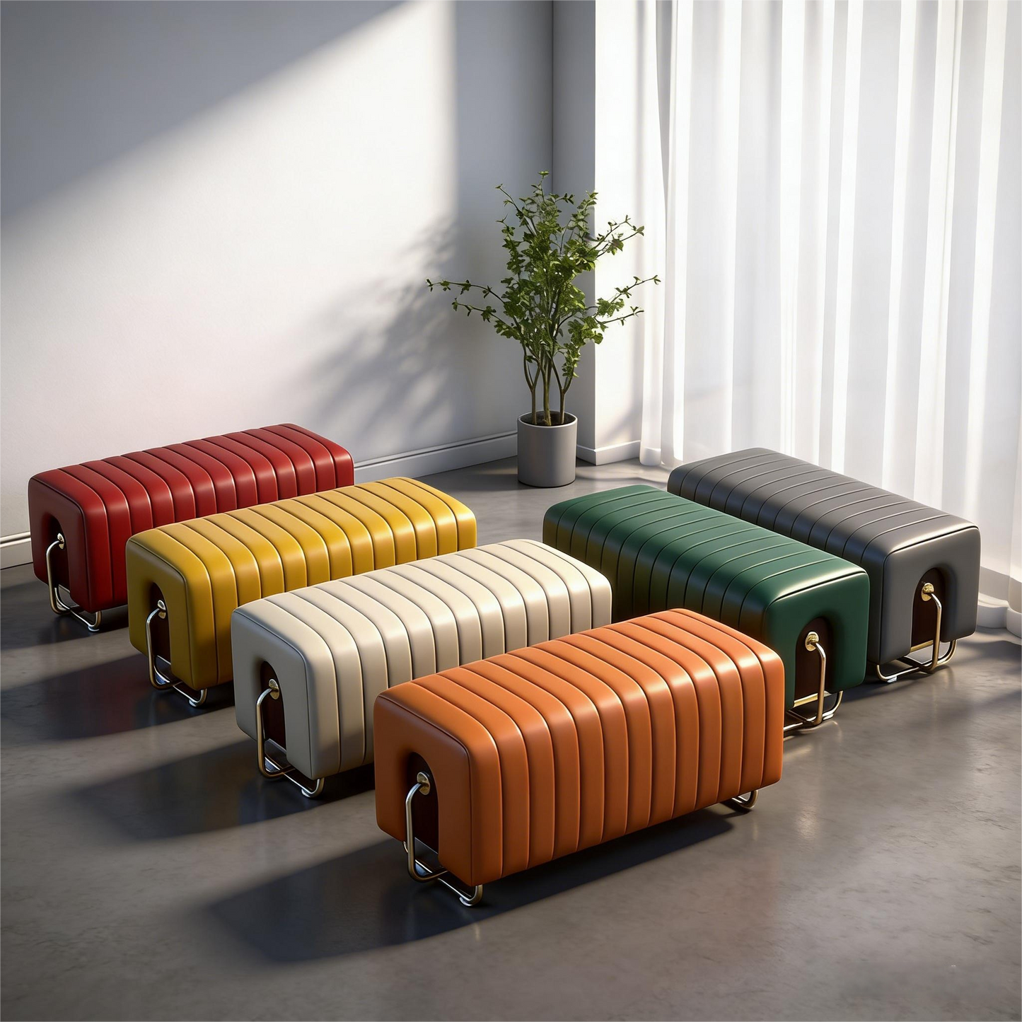Luxury Style Leather Storage Bench