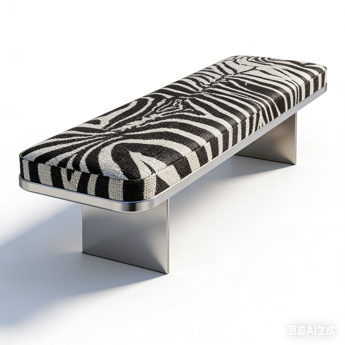 Postmodern Luxury Zebra Print Bench