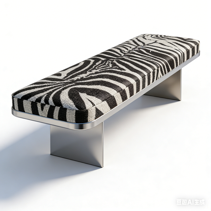 Postmodern Luxury Zebra Print Bench