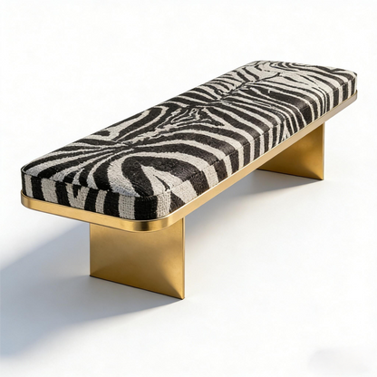 Postmodern Luxury Zebra Print Bench