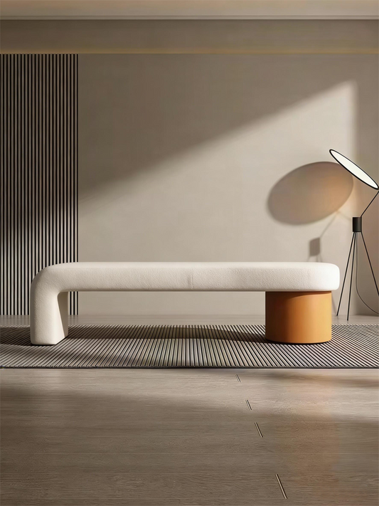Italian Minimalist Free-Form Upholstered Bench