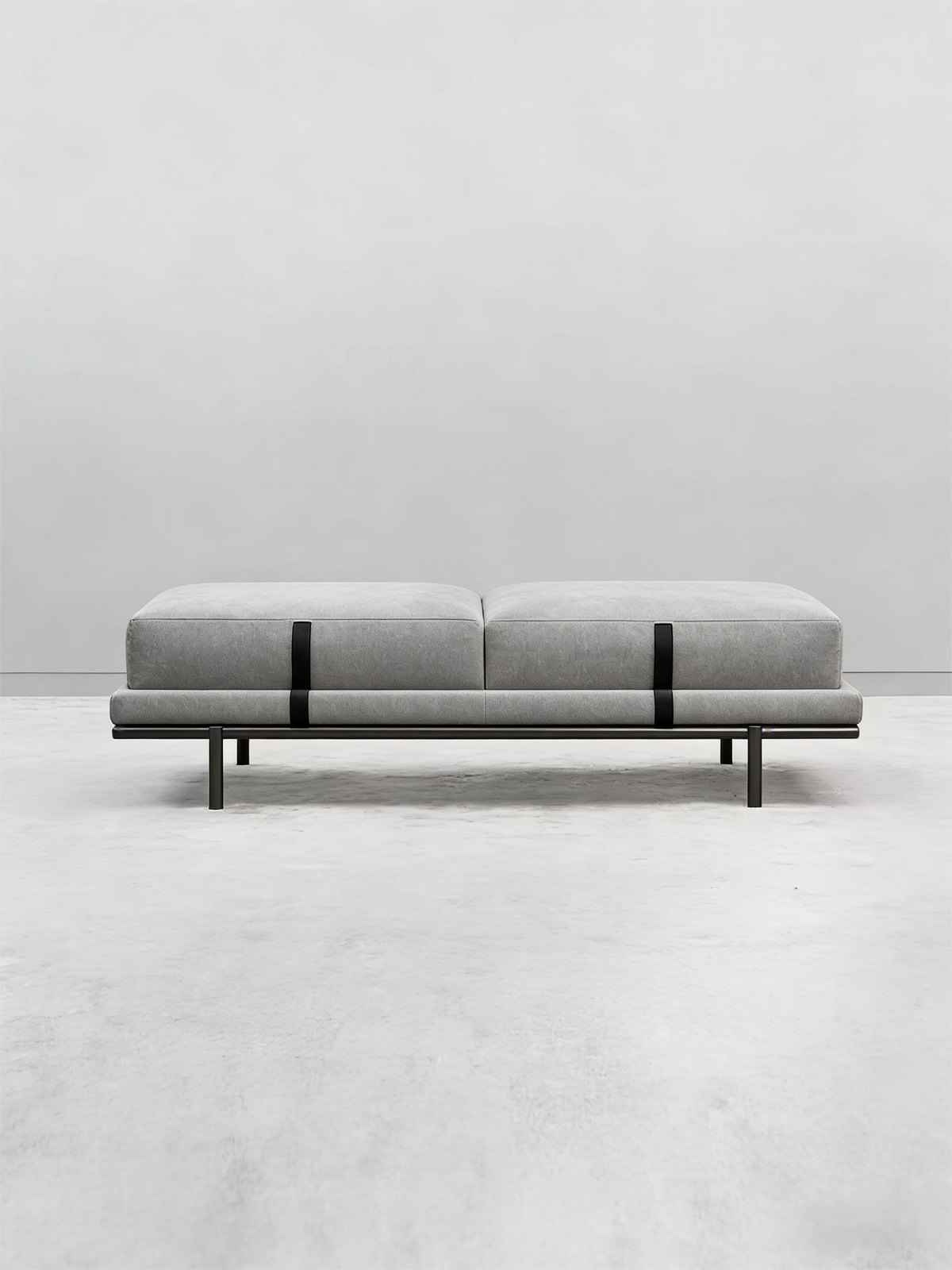 Modern Minimalist Two-Module Fabric Bench