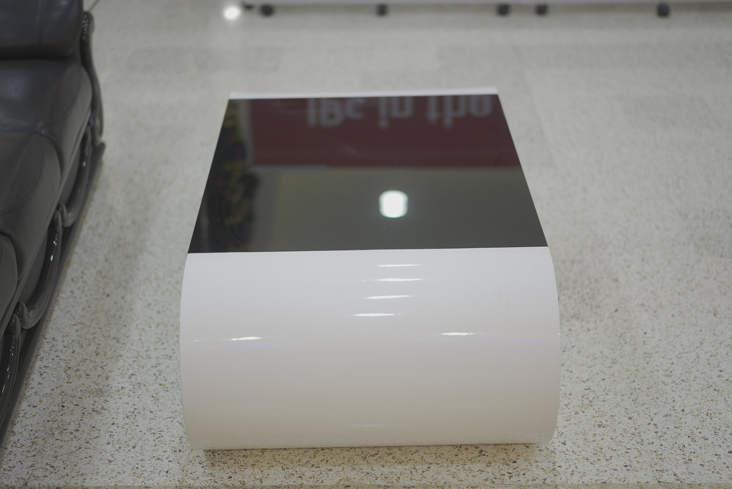 Coffee table with Central Arc-shaped Opening