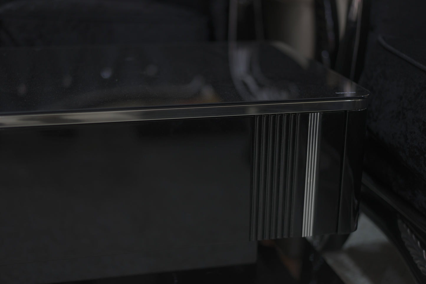 Black 2 Drawers TV Cabinet