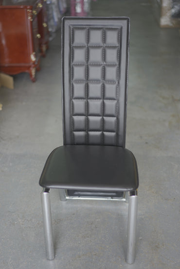 Black Leather Chair with Square Pattern
