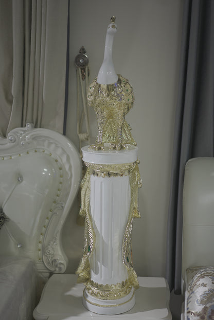 Peacock Statue with Gemstone Setting Decor
