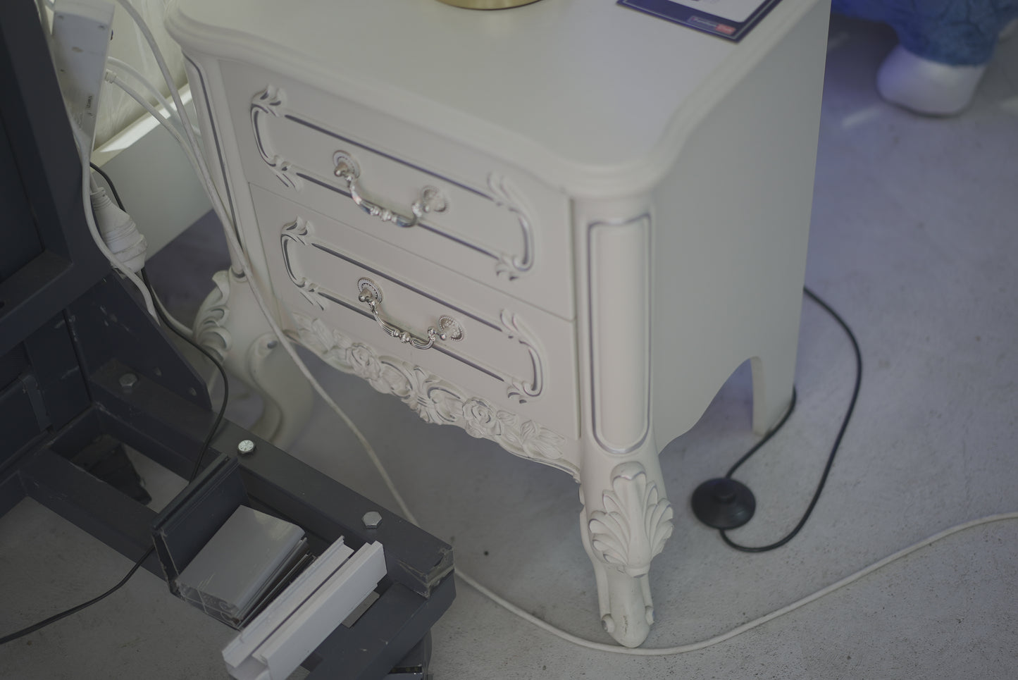 Vintage Bedside Cabinet White
