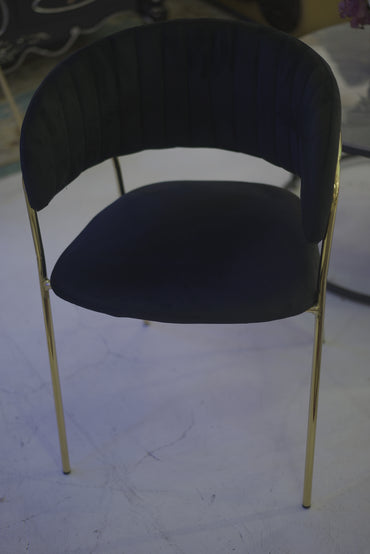 Dark Blue Velvet-style Coffee Table Chair