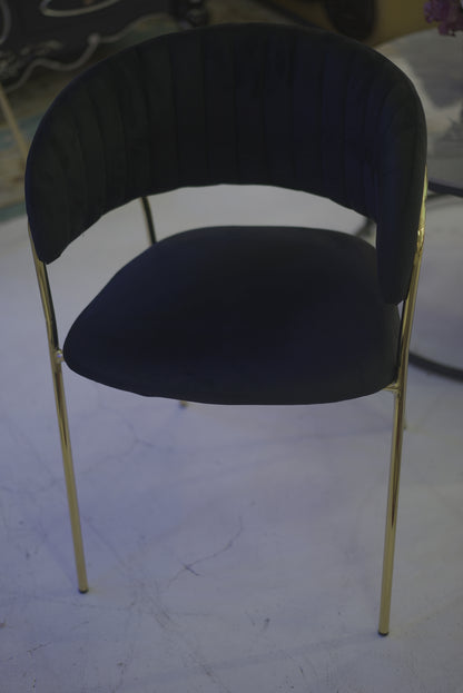 Dark Blue Velvet-style Coffee Table Chair