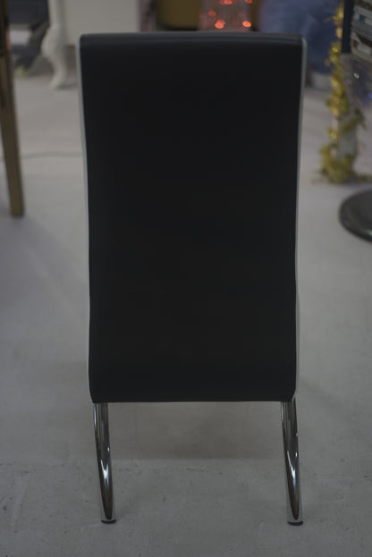 Black Leather Steel Frame Dinning Chair