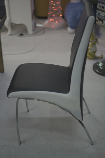 Black Leather Steel Frame Dinning Chair