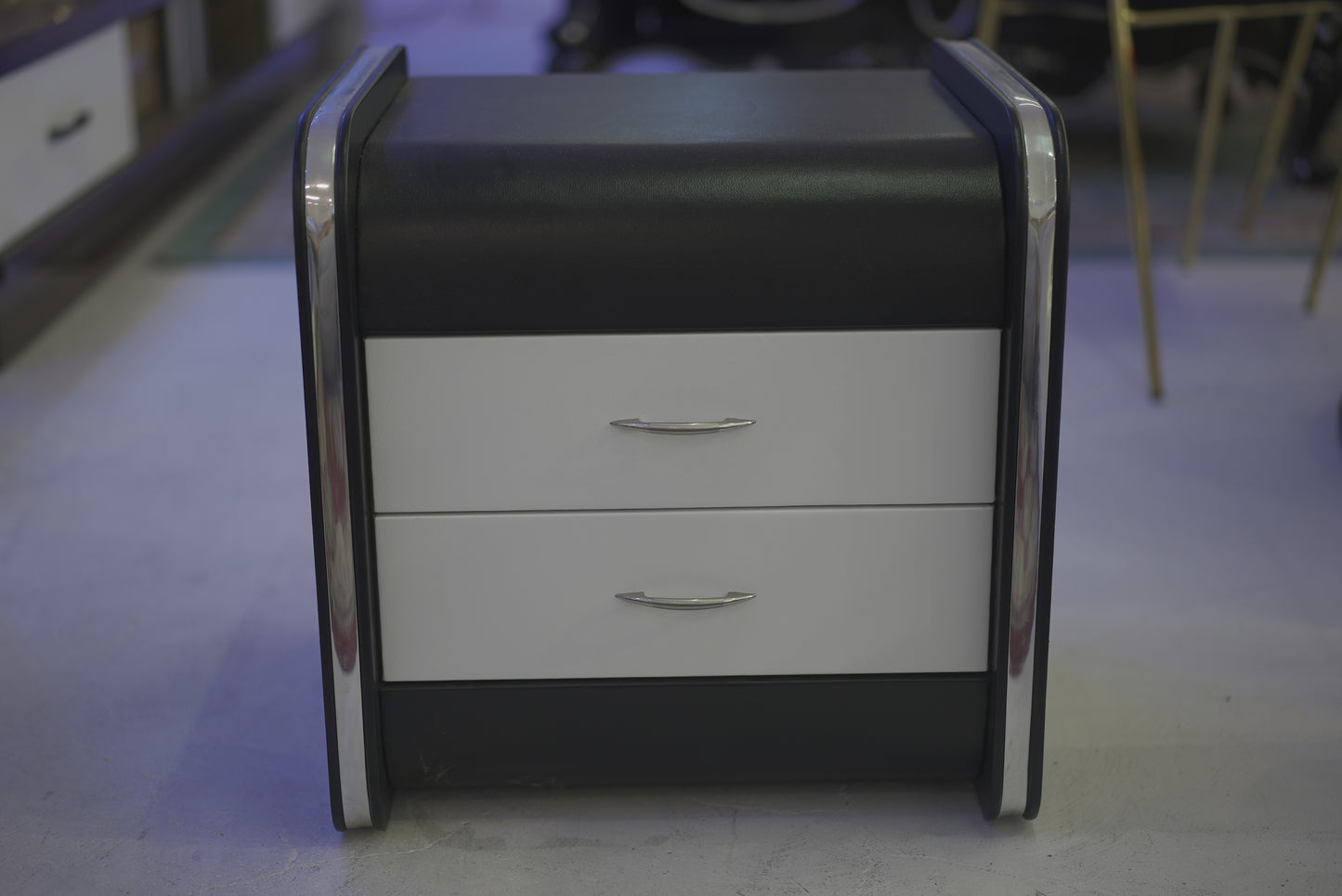Bedside Cabinet Silver Frame