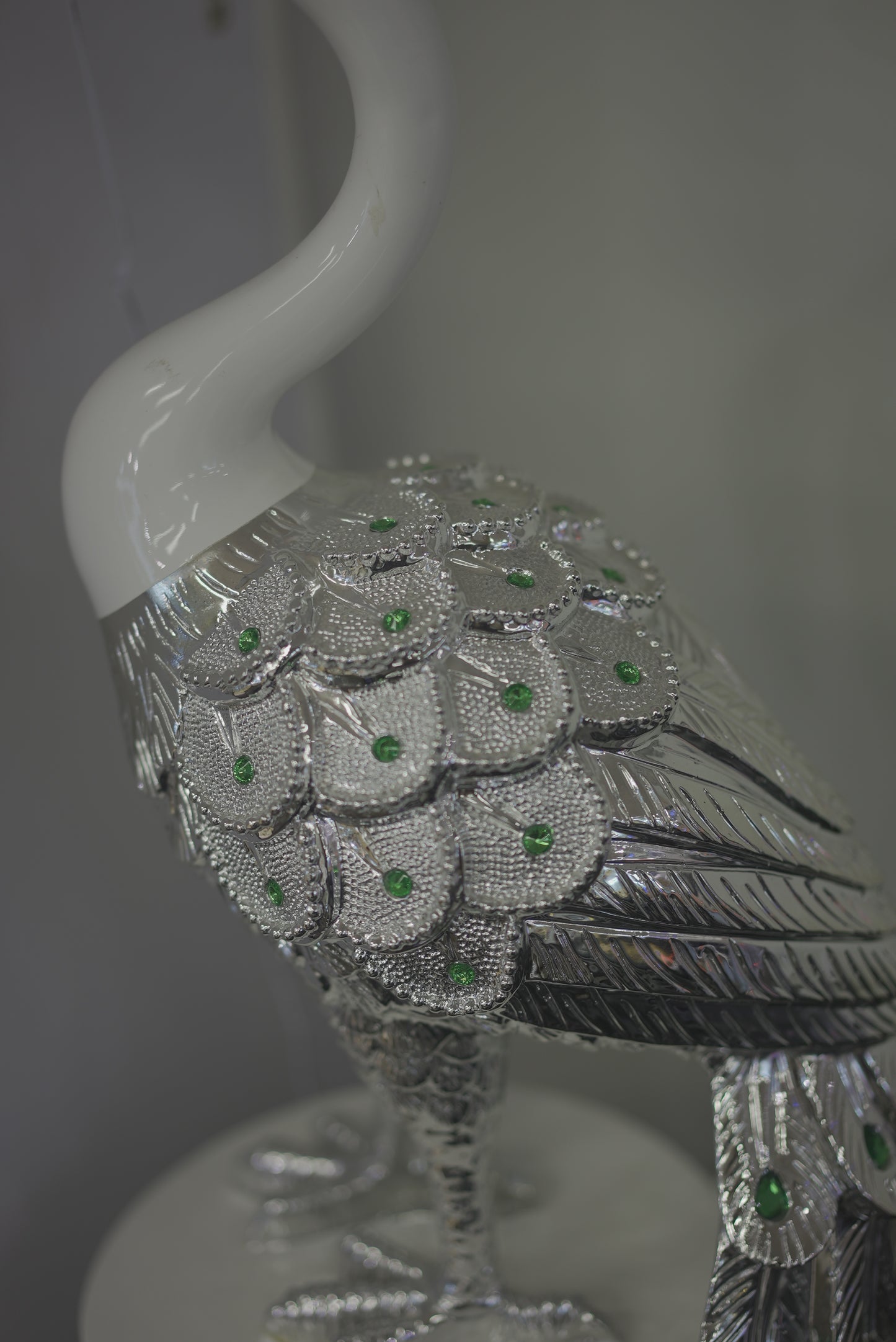 Peacock Statue with Gemstone Setting Decor
