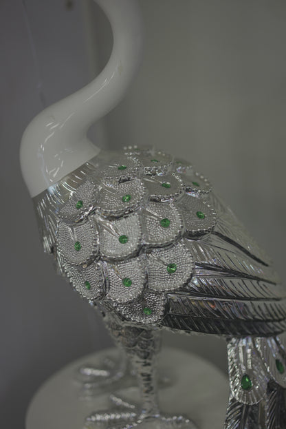 Peacock Statue with Gemstone Setting Decor