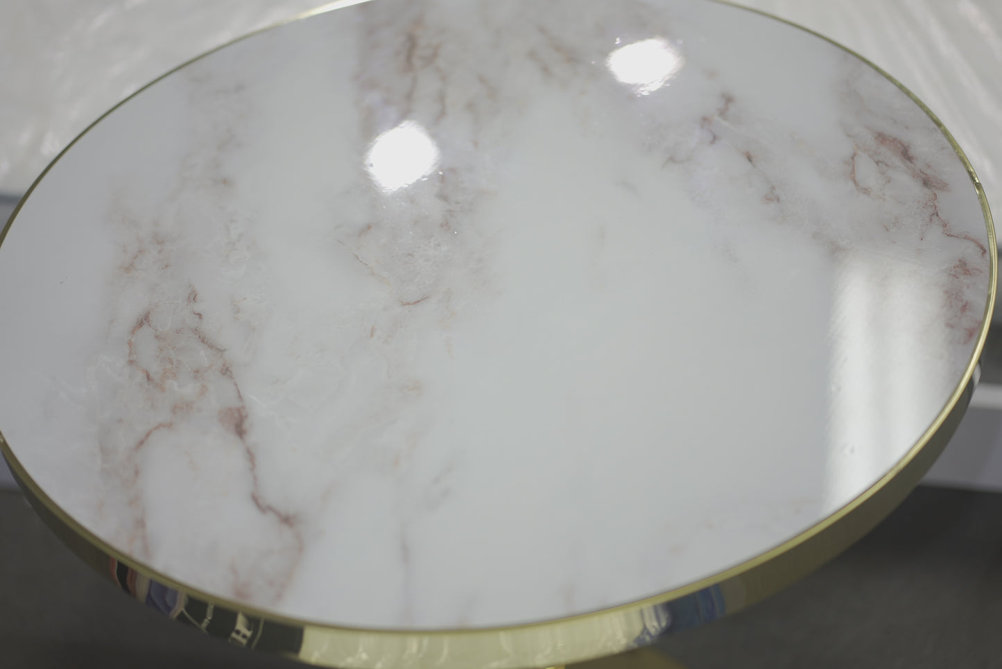 Coffee Table Marble Gold Pole Stand