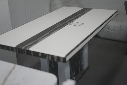 Black Mix White Stone Pattern Dinning Table