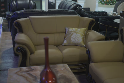 Brown Leather Sofa Set