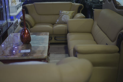 Brown Leather Sofa Set