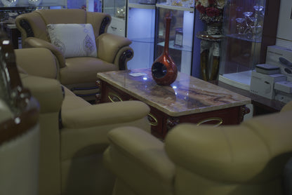 Brown Leather Sofa Set