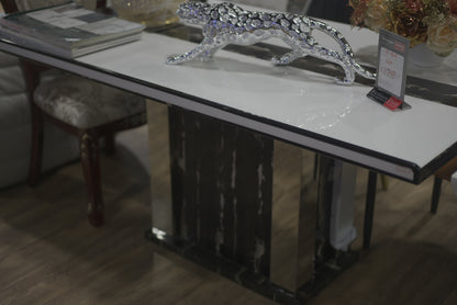 Black Mix White Stone Pattern Dinning Table