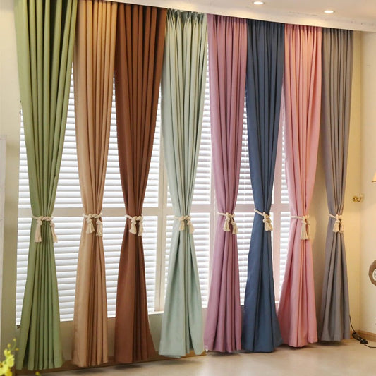 Curtain Fabric Colorful Series Single-Sided Glossy Surface (Free Track Free Installation)