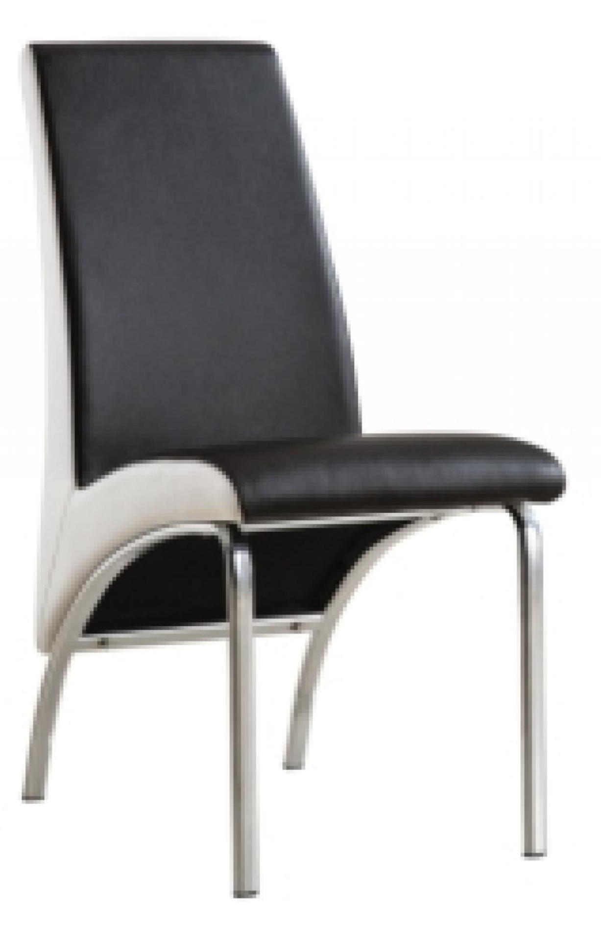 Black Leather Steel Frame Dinning Chair